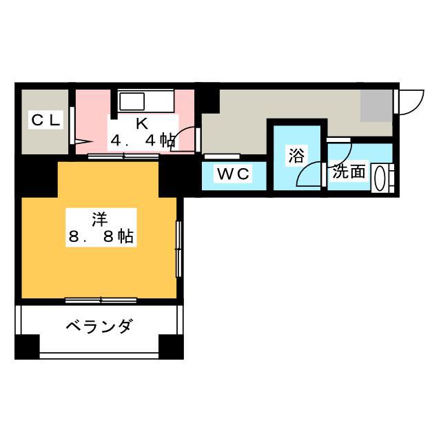 コーキャス馬場町(1K/6階)の間取り写真