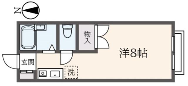 SUWA(ワンルーム/1階)の間取り写真