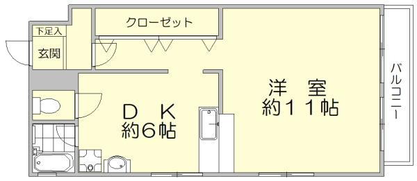 リビング博多ビル(1DK/7階)の間取り写真