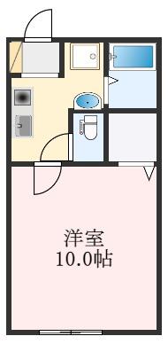 シンプルライフA棟(1K/2階)の間取り写真
