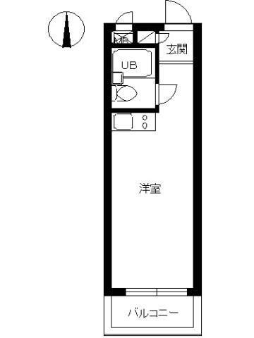スカイコート新宿第2(ワンルーム/3階)の間取り写真