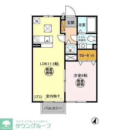 ローズパレス(1LDK/1階)の間取り写真