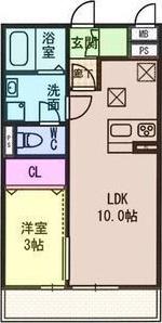 プロムナード(1LDK/3階)の間取り写真
