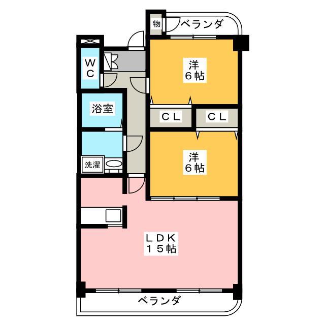 エトワール・プレーヌ(2LDK/6階)の間取り写真