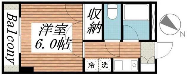 ハシモトマンション(1K/3階)の間取り写真