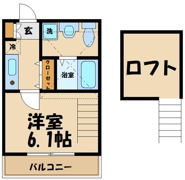 NSGATEつつじヶ丘(1K/1階)の間取り写真