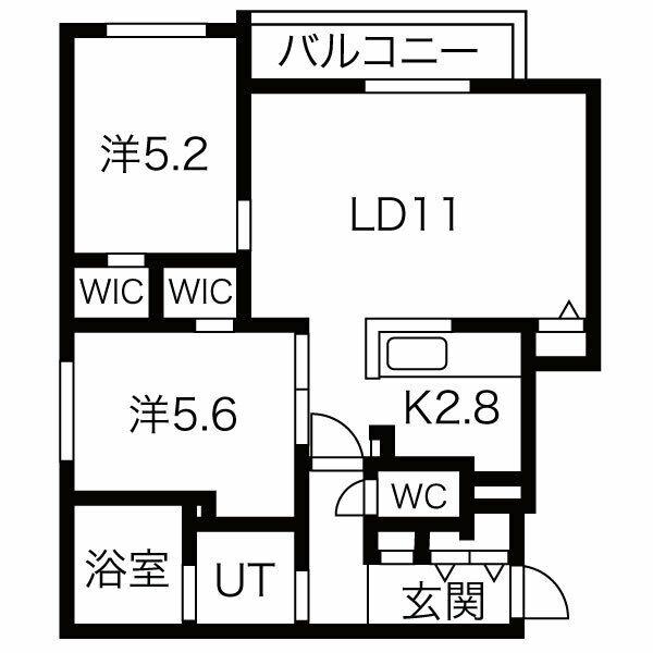 ELISE-L エリーゼ エル(2LDK/2階)の間取り写真