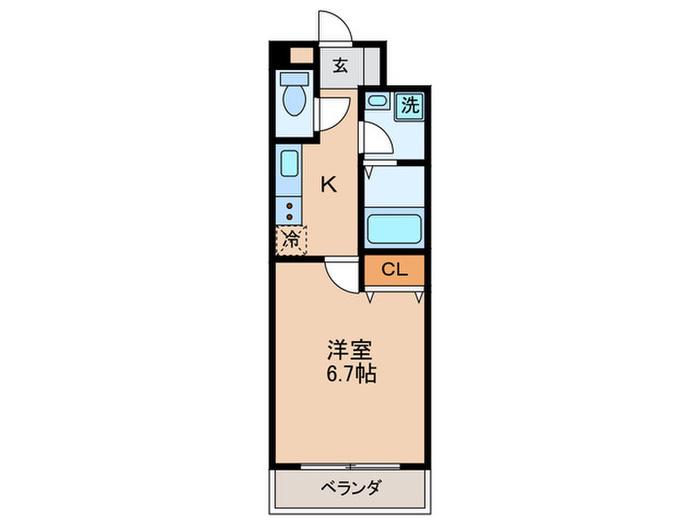 SUN RESIDENCE(1K/2階)の間取り写真