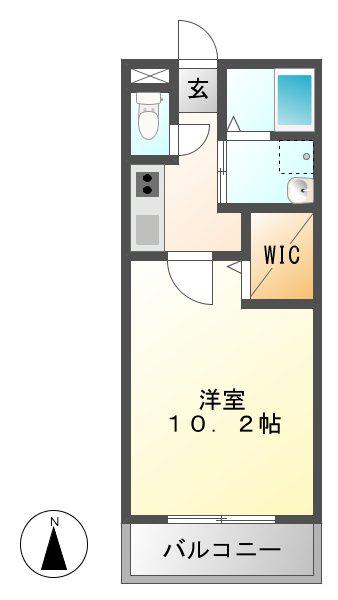 ルミエール・レトア(1K/2階)の間取り写真