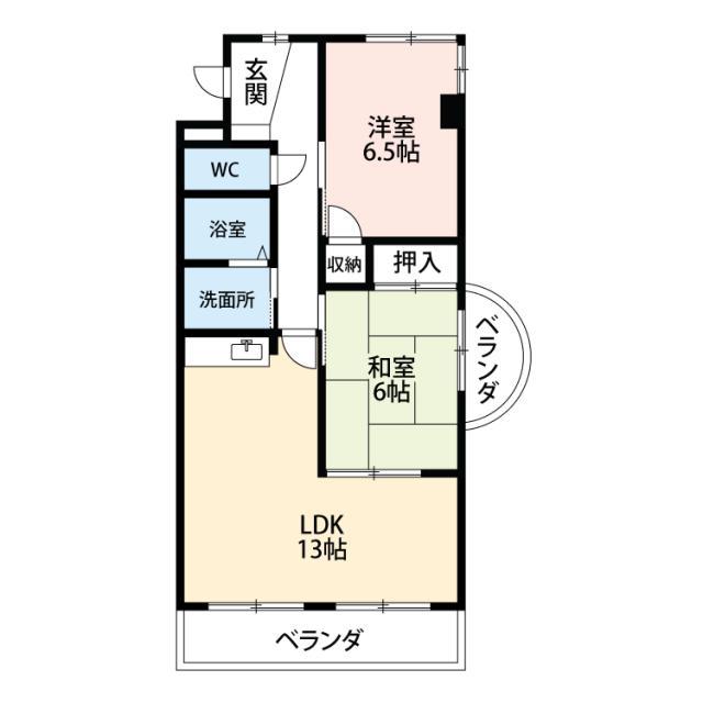 アドヴァンス(2LDK/3階)の間取り写真