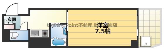 ティックランド南船場(1K/3階)の間取り写真