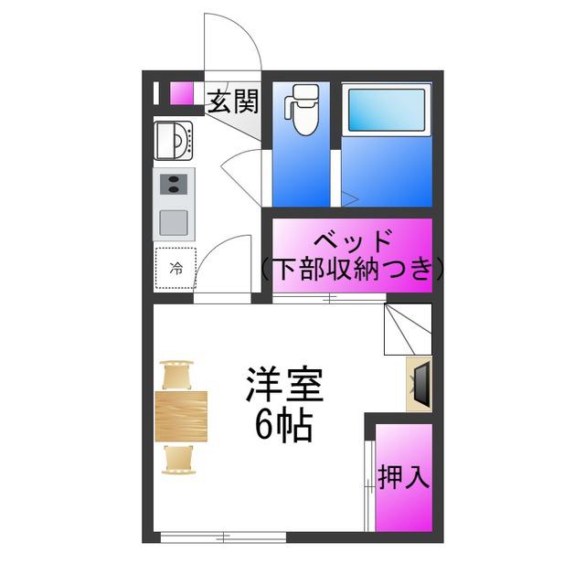 レオパレスラパン(1K/1階)の間取り写真