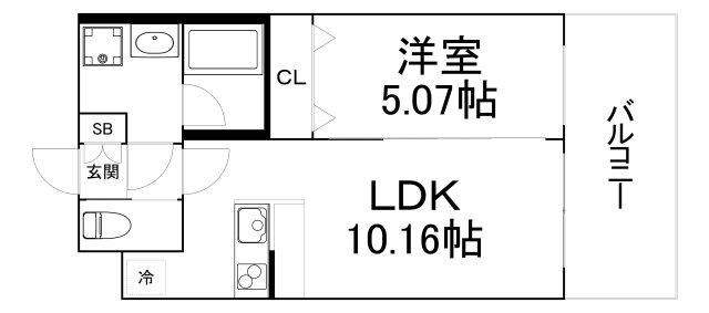 プレジオ城東中央(1LDK/6階)の間取り写真