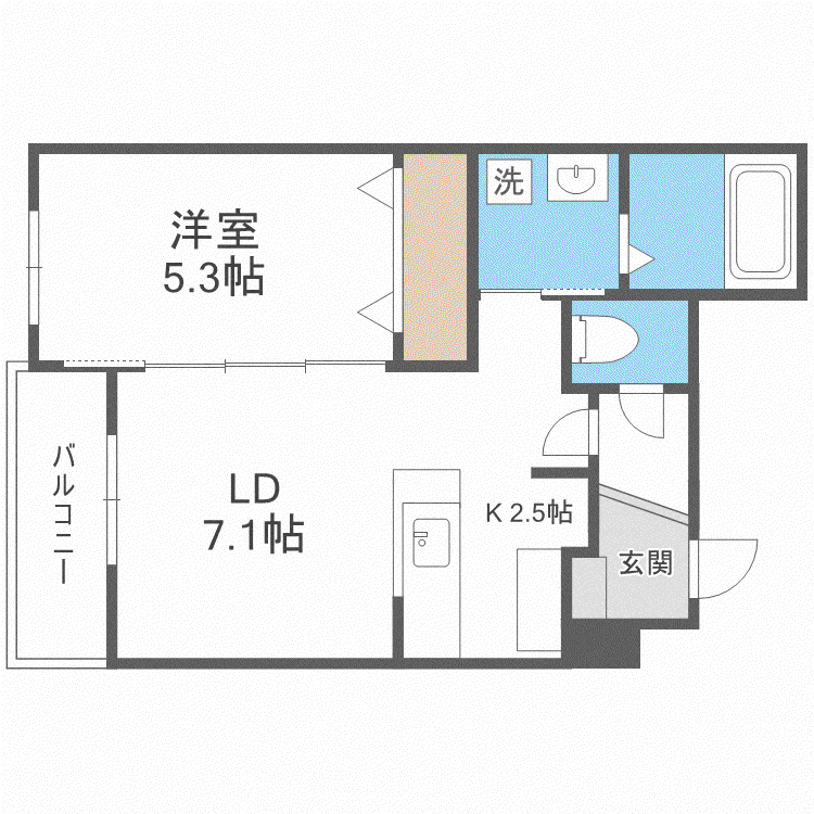 BILLS NAKANOSHIMA(1LDK/4階)の間取り写真