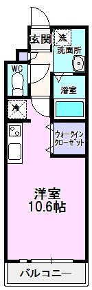 マシェリ孫(ワンルーム/3階)の間取り写真
