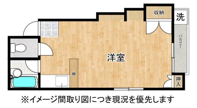 ピアッツァK(ワンルーム/5階)の間取り写真