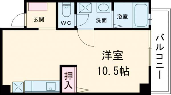 メゾン岩屋(ワンルーム/4階)の間取り写真