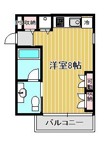 REFINE武蔵小杉(ワンルーム/2階)の間取り写真