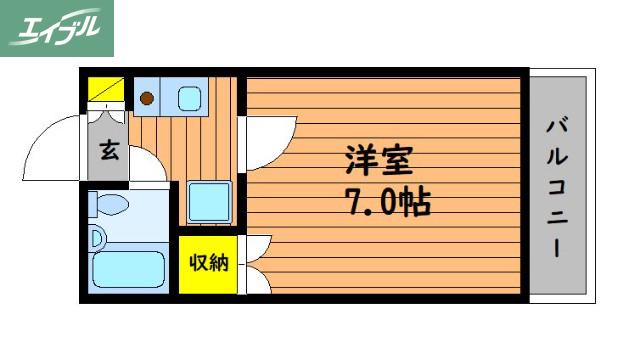 エスペーロ伊島(1K/3階)の間取り写真