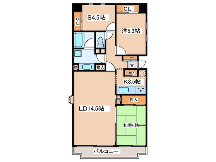 マンションアクロス(2SLDK/12階)の間取り写真