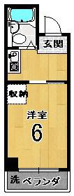 ユーシティ早川(ワンルーム/2階)の間取り写真