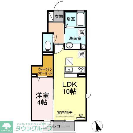 D-ROOMラ・フォーレ郡山(1LDK/1階)の間取り写真