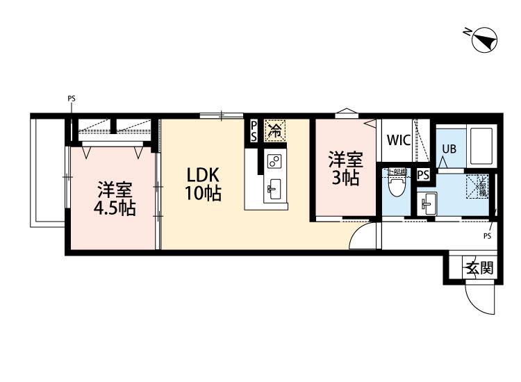 ROBOT HOME 新松戸東(2LDK/3階)の間取り写真