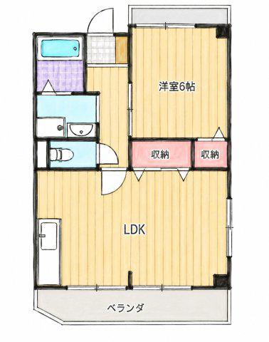 リベラ六甲(2DK/4階)の間取り写真