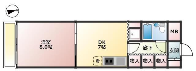 日興パレス羽田PARTII(1DK/4階)の間取り写真