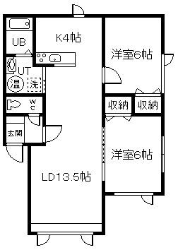 フォーシーズンズ(2LDK/2階)の間取り写真