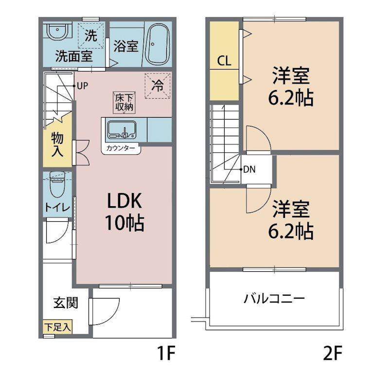 MIWA HOUSE 106(2LDK/1階)の間取り写真
