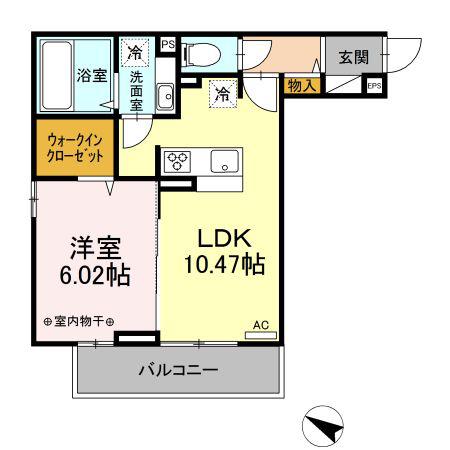 プラシードK(1LDK/3階)の間取り写真