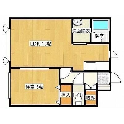 エスタシアK-2(1LDK/1階)の間取り写真