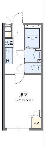 クレイノベイサイド衣浦(1K/2階)の間取り写真