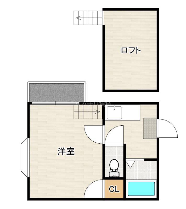 アクアフレスカ六本松(1K/2階)の間取り写真