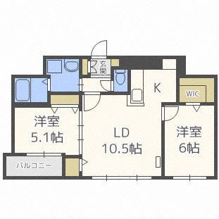 SEVENTH COURT MOTOMACHI セブンスコートモトマ(2LDK/3階)の間取り写真