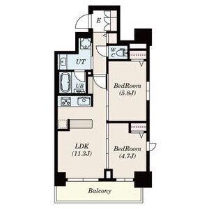 S-RESIDENCE葵II(2LDK/11階)の間取り写真