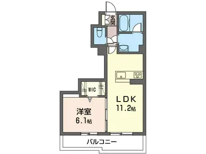 ヴィアーレ大成(1LDK/2階)の間取り写真