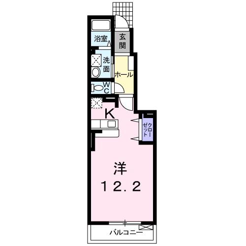サンフラワー三池(ワンルーム/1階)の間取り写真