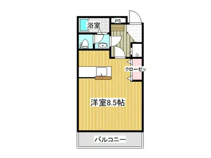 WINDOM畑中(ワンルーム/1階)の間取り写真