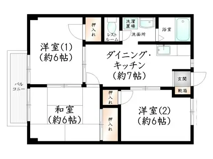 MYライフI(3DK/1階)の間取り写真