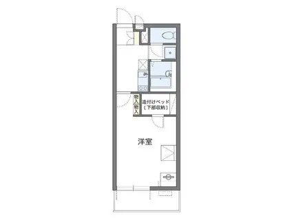 恩智北町ハイツ(1K/3階)の間取り写真