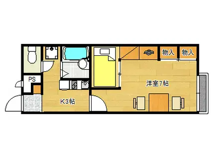 レオパレス東高須(1K/2階)の間取り写真