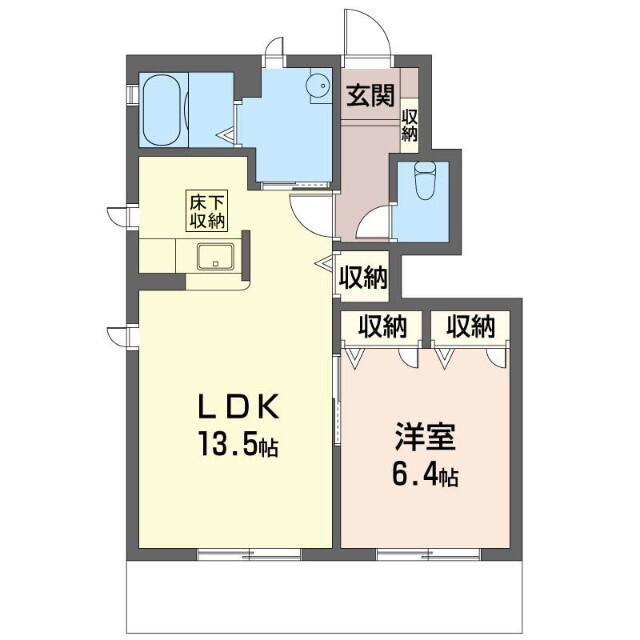 コスモス(1LDK/1階)の間取り写真