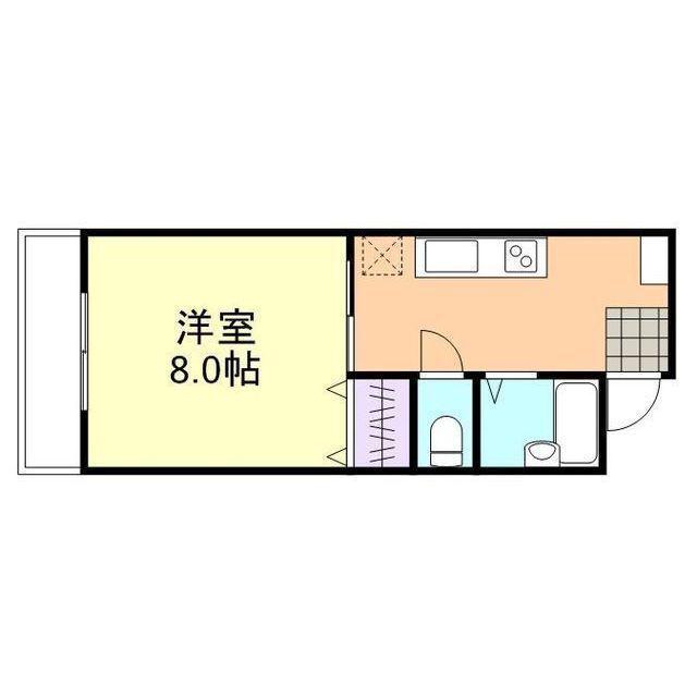 吉岡マンションD棟(1K/1階)の間取り写真