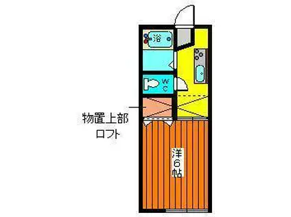 ライトコート桜(1K/2階)の間取り写真