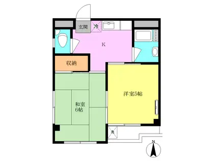 きくやビル(2K/4階)の間取り写真