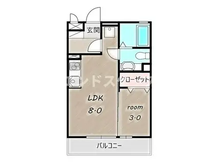 エクセルコート(1LDK/2階)の間取り写真