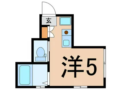 G・Aヒルズ大口(ワンルーム/1階)の間取り写真