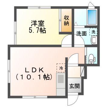 カーサユシェット(1LDK/1階)の間取り写真